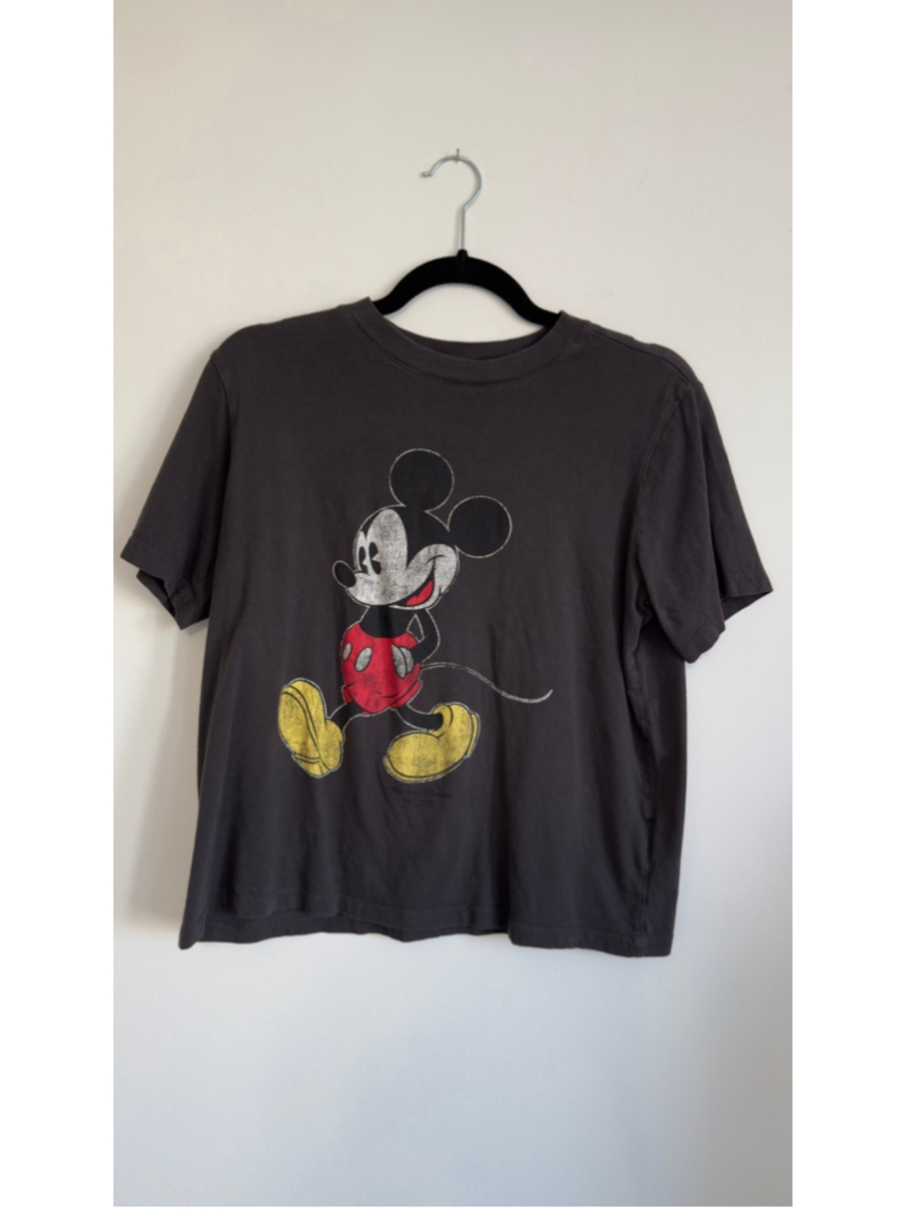 H&M Disney Mickey Mouse Vintage Graphic Tee Womens M Black Distressed